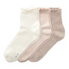 3 Paar Damen Socken mit Effektgarn rosa / beige