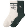2 Paar Peanuts Socken im Set dunkelgrün / weiss