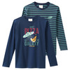 2 Jungen Langarmshirts mit Print dunkelblau / dunkelgrün