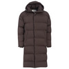 Heren puffermantel met capuchon donkerbruin