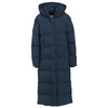 Dames puffermantel met capuchon donkerblauw