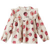 Mädchen Musselin-Bluse mit Feigen creme / dunkelrosa