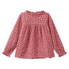 Mädchen Musselin-Bluse mit Blümchen dunkelrosa / dunkelrot