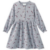 Mädchen Musselin-Kleid mit Blümchen blaugrau