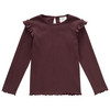 Mädchen Langarmshirt mit Rippstruktur aubergine