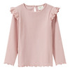 Mädchen Langarmshirt mit Rippstruktur rosa