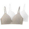 2 Damen Soft-BHs aus Baumwolle weiss / beige