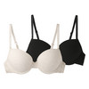 2 Damen Bügel-BHs aus Baumwolle schwarz / creme