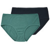 2 Damen Pantys mit feiner Struktur dunkelgrün / dunkelblau