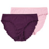 2 Damen Slips mit feiner Struktur dunkellila / rosa