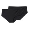 2 Damen Seamless-Pantys mit Spitze schwarz