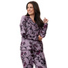 Damen Flanell-Schlafanzug mit Blumen-Muster