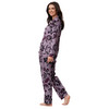Damen Flanell-Schlafanzug mit Blumen-Muster