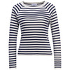 Damen Feinstrickpullover im Streifen-Look dunkelblau / creme