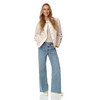 Damen Teddyjacke mit Druckknopfleiste