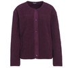 Damen Teddyjacke mit Druckknopfleiste dunkellila