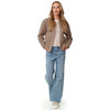 Damen Teddyjacke mit Druckknopfleiste