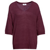 Damen Strickpullover mit kurzen Ärmeln dunkelrot