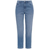 Damen Slim-Jeans mit Used-Waschung hellblau