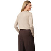 Damen Merino-Langarmshirt mit V-Ausschnitt