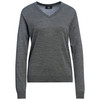 Damen Merino-Langarmshirt mit V-Ausschnitt dunkelgrau