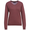 Damen Merino-Langarmshirt mit V-Ausschnitt beere