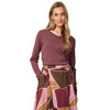 Damen Merino-Langarmshirt mit V-Ausschnitt