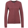 Damen Merino-Strickjacke in Unifarben beere