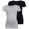 2 Umstands-T-Shirts im Basic-Look schwarz / hellgrau