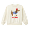 Kinder Sweatshirt mit Dackel-Print creme