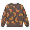 Kinder Sweatshirt mit Crossaint-Print dunkelbraun
