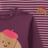 2 Mädchen Langarmshirts mit Crossaint-Motiven