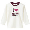 Baby Langarmshirt mit Flock-Print creme / dunkellila