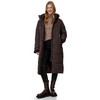 Damen Steppmantel mit Teddy-Details