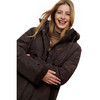 Damen Steppmantel mit Teddy-Details