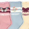 5 Paar Mädchen Socken mit Wochentagen