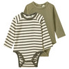 2 Baby Langarmbodys mit Rippstruktur