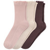 3 Paar Mädchen Socken mit feiner Rippstruktur