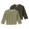 2 Baby Langarmshirts aus Waffel-Piqué