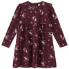 Mädchen Kleid mit Allover-Print bordeaux