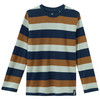 Jungen Langarmshirt mit Blockstreifen braun / dunkelblau / helltürkis