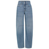 Damesjeans met barrel-pasvorm in denimlook
