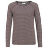 Dames-T-shirt met lange mouwen, gestreept crème