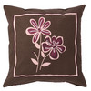 Wende-Kissenhülle 50 x 50 cm dunkelbraun / rosa