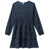 Mädchen Kleid mit Sternen-Allover dunkelblau