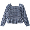 Mädchen Blusenshirt gesmokt dunkelblau