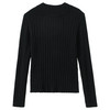Mädchen Langarmshirt mit Rippstruktur schwarz