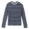 Mädchen Langarmshirt mit Rippstruktur dunkelblau