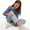 Mädchen Wide-Leg-Jeans mit verstellbarem Bund