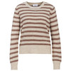 Damen Strickpullover mit Wolle braun / cremeweiss